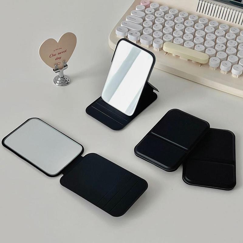Portable Makeup Mirror, Simple Foldable Desktop Vanity Mirror, Mini Travel Mirror, Dormitory Tabletop Mirror, Portable Folding Mirror, Cosmetic Mirror, Single Item