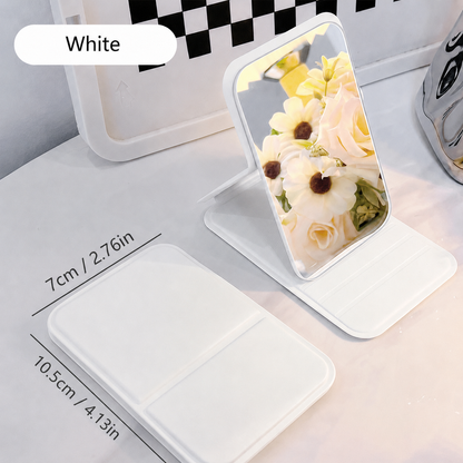 Portable Makeup Mirror, Simple Foldable Desktop Vanity Mirror, Mini Travel Mirror, Dormitory Tabletop Mirror, Portable Folding Mirror, Cosmetic Mirror, Single Item