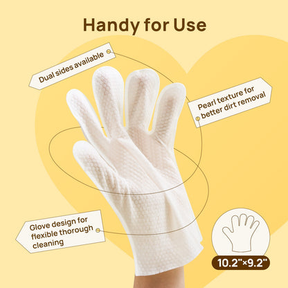 Deodorizing Glove Wipes for Dogs & Cats - Waterless Bath Alternative
